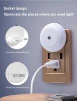 Lámpara De Pared LED Redonda Con Sensor De Atardecer a Medianoche Para Iluminación Nocturna Interior En Dormitorio Baño Cocina Escaleras Pasillo Conectividad EU/US - details 2
