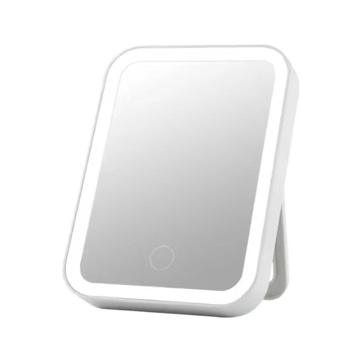 Espejo De Maquillaje Portátil Recargable USB Con Pantalla Táctil LED Espejo De Vestíbulo Con Función De Ajuste De Brillo - 1