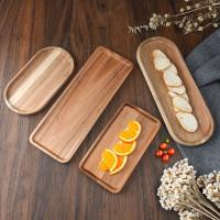 Plato De Madera De Acacia Japonés Rectangular Para Comedor Frutas Aperitivos Taza De Té Oval Tratamiento De Superficie Natural - details 11