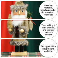 Nutcrackador De Madera 38CM Soldado Figura Artesanal Decoración De Navidad Para Escritorio De La Casa Regalo Para Niños - details 3