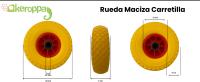 Rueda Maciza Carretilla, Rueda para Carros, 26 cm diámetro, Eje ABS, Grosor 7 cm, Resistente, Duradera, Amarillo -  Keroppa - details 1