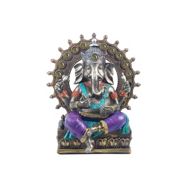 SIGNES GRIMALT Signes Grimalt Figura Decorativa Dios Ganesha Resina Lila 20x11x16cm - 1