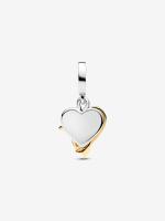 Pandora - Charm Doble Colgante de corazón y Flecha grabable - Plata de Lei, Baño de Oro de 14 K - details 3