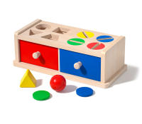 Caja De Monedas De Madera Montessori Para Niños Juguete Sensorial De Doble Cajón De Formas Y Colores Regalo Para Bebés Educativo Y Divertido - details 13