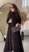 Abaya Larga Para Mujer Estilo Casual Kaftan Comercial Color Sólido Vestido Musulmán Vestidos Largos Ajuste Suave Manga Luces Suéter De Poliéster Oficina Lady - details 5