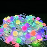 Cadena De Luces LED RGBIC Bluetooth 5V Con Controlador De Música Y App IP65 Impermeable Para Decoración De Jardín Camping Atmosfera - details 6