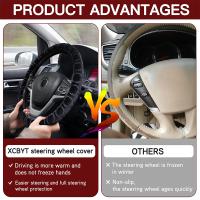 Cubierta De Volante De Coche Universal 37-39cm Invierno Suave Cálido Plush Decoración Interior Automóvil Accesorios - details 5