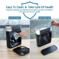 Ventilador Portátil De Enfriamiento Con Luz LED Y Humidificador Tres En Uno Timer De 1 a 3 Horas Para El Hogar 5 Agujeros - details 4