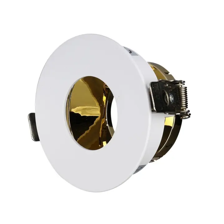 Aro de empotrar GU10 Blanco+Oro redondo VT-873  VTAC - 1