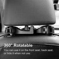 Gancho Ajustable Para Asiento De Coche Con Soporte Para Móvil Y Bolsas 360° Rotación 2 En 1 Hanger Rear Hook Para Asientos De Coche Material ABS - details 7