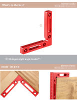 2pc Abrazadera De Ángulo Recto 90 Grados En Aluminio Con Escala Herramienta Para Muebles Y Carpintería Uso En Marco De Pintura Caja Cajón - details 3