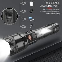 Linterna LED Recargable Portátil De 1500W Con Batería Integrada Impermeable Luz De Torcha Alta Potencia Para Exteriores - details 7
