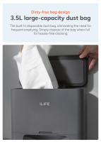 Limpiador de robot ILIFE T20S, potencia de succión de 5000Pa, tiempo de funcionamiento de 260 minutos, sistema de estación de vaciado automático, navegación LDS, control de aplicación, bolsa de polvo de 3.5L - details 4