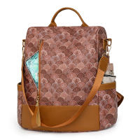 Mochila Elegante Para Mujer De PU Cuero Ligero Y Antirrobo Con Estampado Floral Estilo Casual Para La Escuela Y La Juventud - details 3