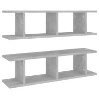 vidaXL Estantes de pared 2 uds contrachapada 75x18x20 cm Blanco, Negro, Gris Mueble Almacenaje Estantería para Oficina, Estudio, Dormitorio Estantería/Librería/ mueble de Almacenamiento - details 6