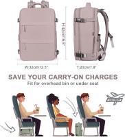 Mochipa de viaje para Mujer, mochipa Grande de viaje homologada para Vuelo para Vueling, EasyJet, mochipa impermeable para portátil de pulgadas Mochipa De Trabajo mochipa de viaje para hombre Zapatos y Puerto USB - details 1