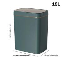 Basurero Inteligente Sensor Automático 15/18L Recargable Silencioso Para Cocina Baño Dormitorio Material PP Plástico Verde Oro Plata - details 9