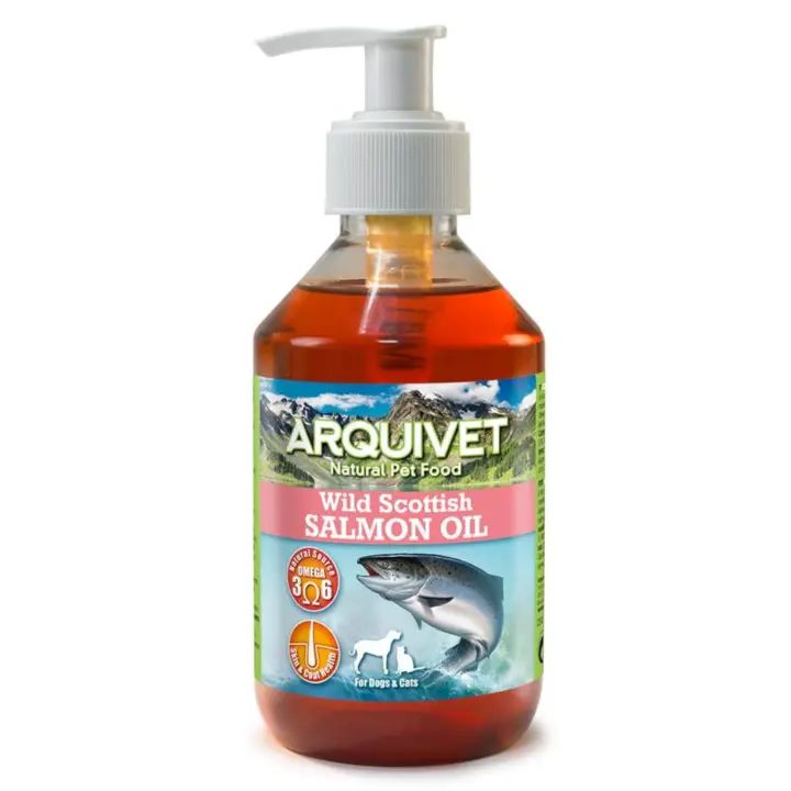 Arquivet Aceite de salmón escocés 250ml - para Perros y Gatos - rico en ácidos grasos omega-3 y omega-6. - 1