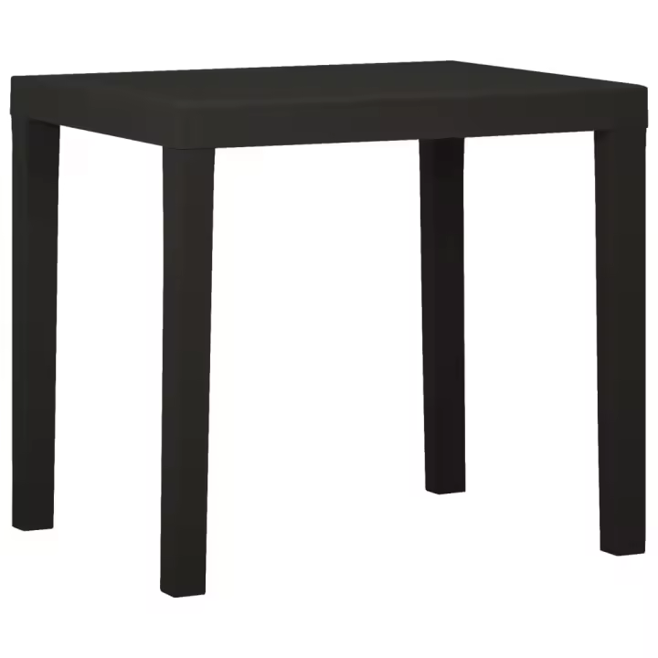 vidaXL Mesa de jardín de plástico gris antracita 79x65x72 cm - 1