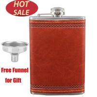 Flasque De Hips Con Taza 9Oz De Acero Inoxidable Para Licor Regalo Para Hombres Set De Alcohol Con Cuero PU Y Botiquín Portátil Para Exteriores Whiskey - details 1