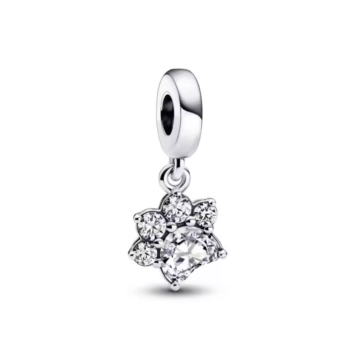 Charm Colgante en plata de ley Huella de Mascota Brillante Pandora 792247C01 PANDORA Raíz Joyas Pandora MUJER inicio Charm Pandora Mujer Pandora Original - 1