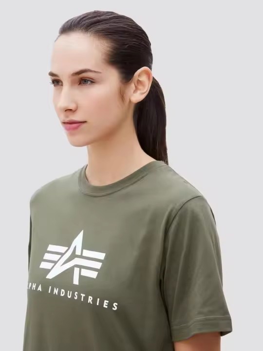 Alpha Camiseta Vintage Logo Grande Verde Algodón Cómodo Hombre - 1