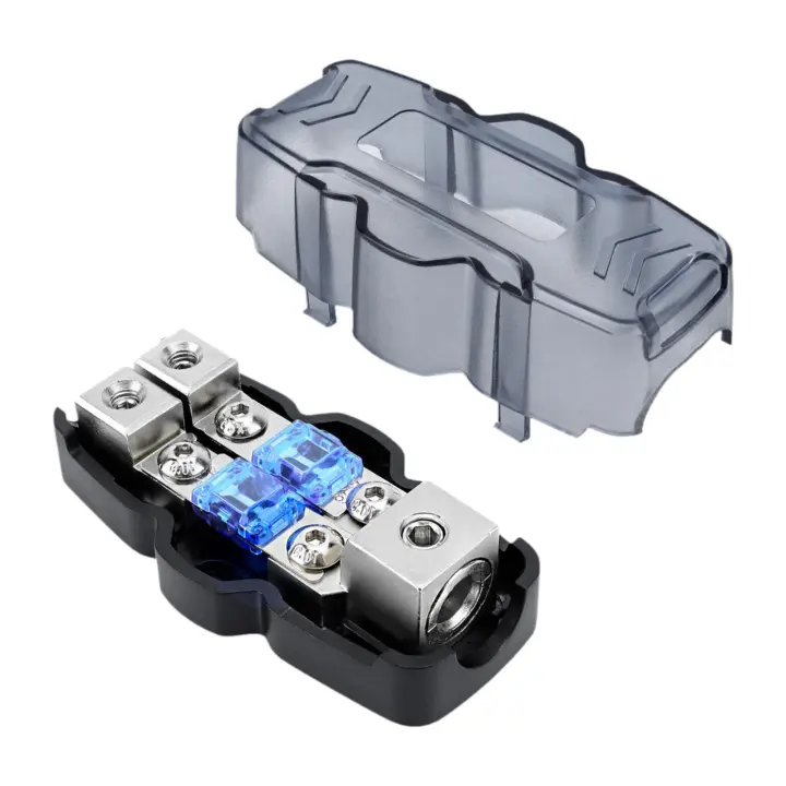 Bloque De Distribución Fusible 1 En 2 Salidas 2x 4/8 60A 80A 100A Portátil Accesorios Para Coches RVs Yate Barco Material Plástico - 1