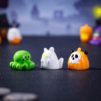9Pcs Decoraciones De Halloween 3D Calabaza Fantasma Para Jardín De Hadas Muebles Artesanías Para Scrapbook Accesorios Para Casa Y Muñecas - details 3