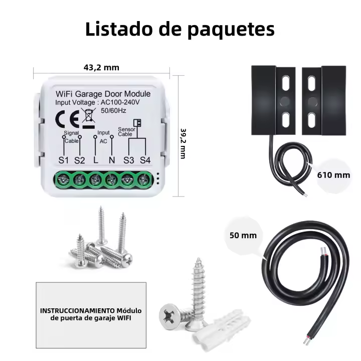 Controlador De Puerta De Garaje Inteligente Tuya WiFi Compatible Con Alexa Y Google Home Para Control Remoto Por APP Y Voz - 1