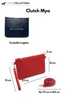 Bolso Clutch Mujer with Correa para el hombro, Bolso de fiesta, mini Bolso Piel authentic Suave, Made in Italy, Modelo Mya, Clutch Rojo - details 0