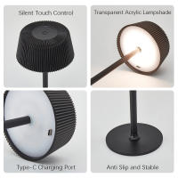 Lámpara De Mesa LED Táctil Recargable Para Botella Con 3 Colores Luz De Lectura Para Regalo Decoración De Hogar Bar Hotel Restaurante - details 4