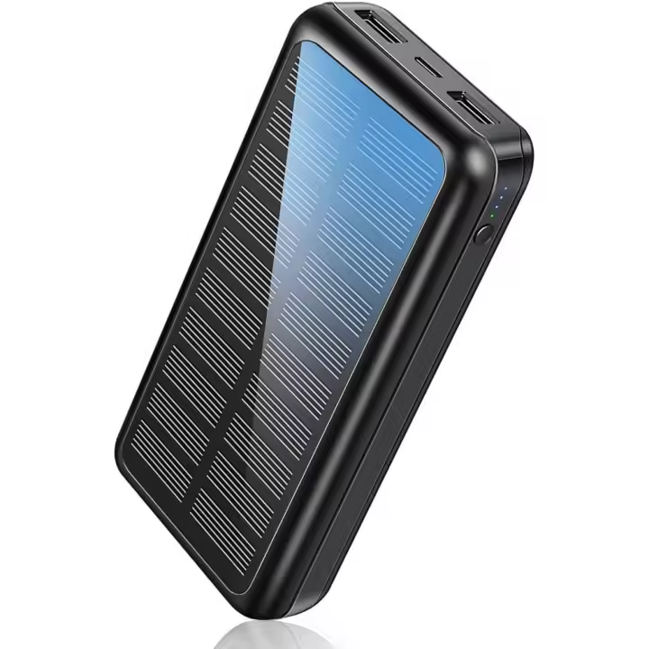 Powerbank Solar 30000Mah, cargador solar portátil de 30000 mAh, 2 puertos USB, panel de alta velocidad, batería externa, banco de energía solar portátil para iPhone, Android, para Xiaomi, Samsung, OPPO, Realme, Huawei, y otros modelos. Color Negro - 1