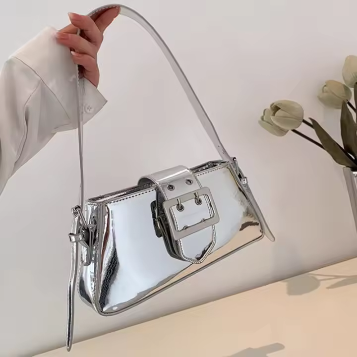 Bolso de mano de Diseño de lujo para Mujer, Bolsa de hombre de Marca con axila láser, Plata, elegant, Asa superior, Bolso de - 1