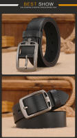 Cinturón De Cuero Genuino Para Hombres Diseño Clásico Vintage Estilo Oeste Casual Para Jeans Ancho 3.6 Cm Hebilla Metálica - details 5