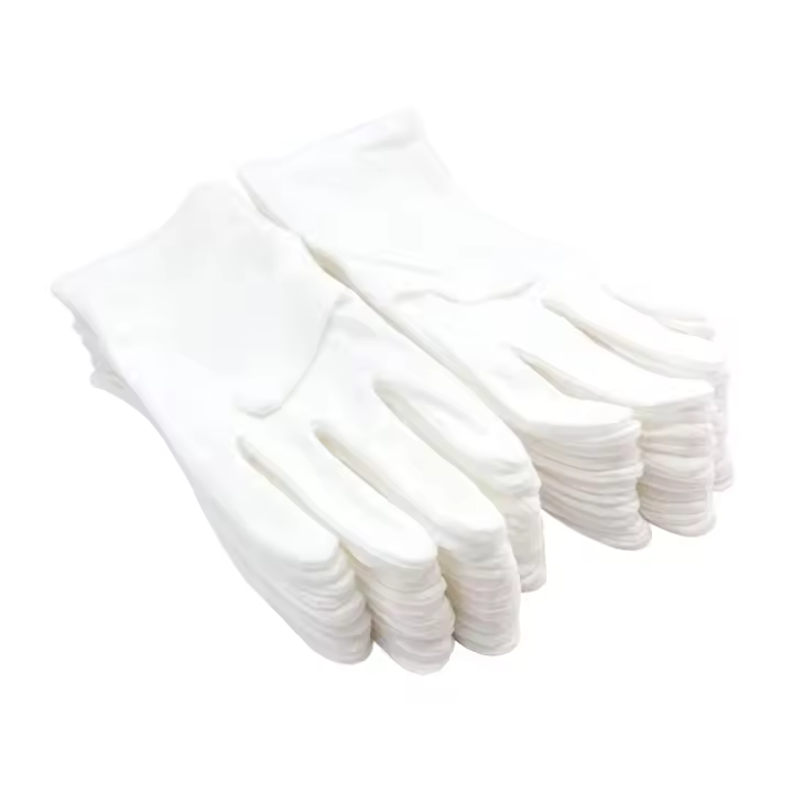 36 pares de guantes blancos de poliéster y algodón - 1