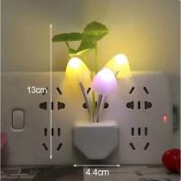 Luz De Noche De Setas LED Con Sensor De Luz Conector EU Y EE.UU. 5V 3 LED Luz De Noche Colorida De Setas Decoración De Ambiente - details 0