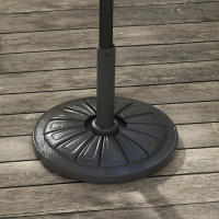 Outsunny Base de Sombrilla Redondo Soporte para Parasol de HDPE Rellenable de Cemento Peso 13 kg para Poste de Parasol de Ø38/48 mm Ø43x32 cm Negro - details 1