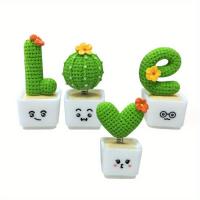 Set De 4 Suculentas De Resina Miniatura De Cactus Para Decoración De Coche Y Oficina Creativas Y Frescas Para Sala De Estar Y Habitaciones - details 2