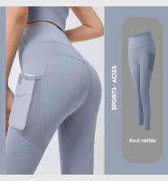 Pack Ahorro 2 Piezas  FREES COPES Leggings elásticos de cintura alta para mujer, mallas de Yoga con Control de barriga, pantalones con bolsillo, mallas de compresión gimnasio novedad A - details 11