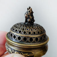 Encendedor De Incienso De Loto En Latón Miniatura Con Buddha Y Flor De Loto Decoración De Hogar Para Budismo Sandalwood - details 2