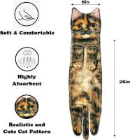 Divertidos Gatos Toalla de Mano-Decoración Gato Toalla Colgantes para Baño Trapos de Cocina-Animal Absorbente suave Toallas-regalos Graciosos Para Originales Mujer Amantes de Los Gatos-Carey - details 0