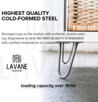 Patas de Mesa de horquilla de 20 cm (8 pulgadas), La Vane, 4 piezas, patitas de metal para muebles de mediados de Siglo, with protectores de suelo y tornillos. - details 2