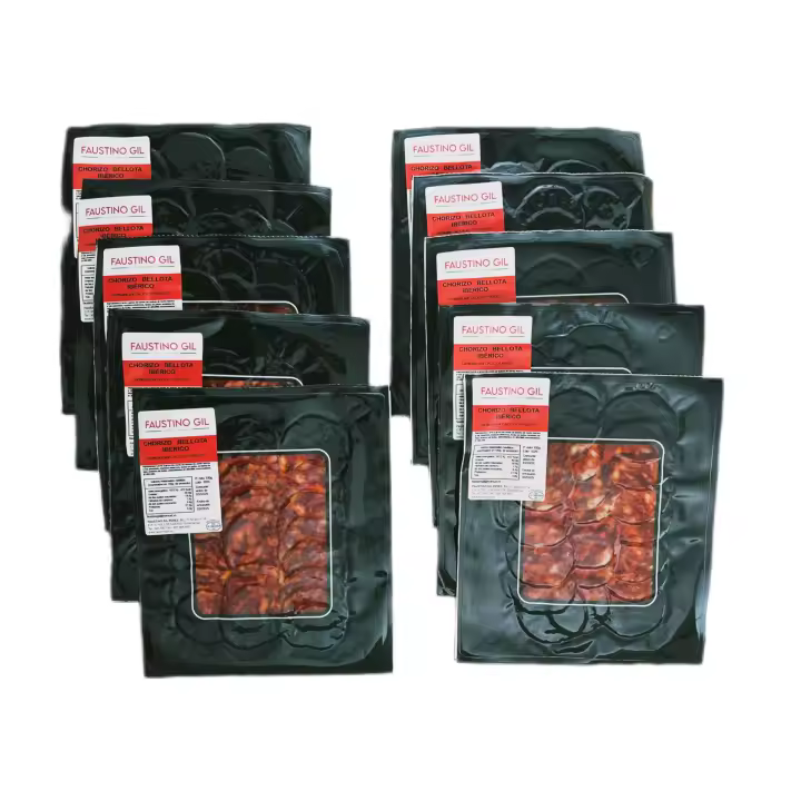 CHORIZO IBERICO BELLOTA - 10 Sobres de 100g - Elaboración tradicional - Productos Ibéricos Faustino Gil - - 1