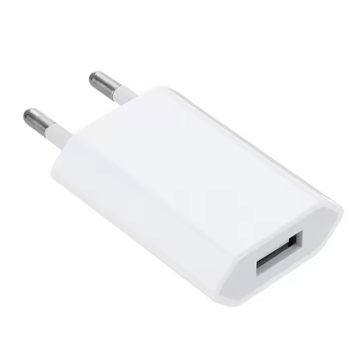 Cargador estándar europeo de 5 V y 1 A, adaptador de corriente estándar europeo de cuarta generación, cabezal de carga USB único, adecuado para teléfonos móviles Apple y Android. - 1