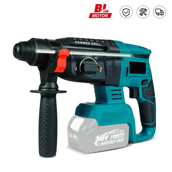 taladro rotativo inalámbrico sin escobillas, 2000W, 10600IPM, martillo eléctrico recargable, taladro de impacto para batería Makita - 1