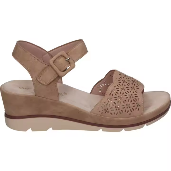 Sandalias con cuña amarpies abz26617 para mujer en color camel - 1
