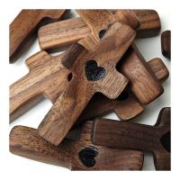 1pc Cruz Creativa De Madera De Olivo Hecha a Mano Arte Obra De Artesanía Regalo Cruz Mi Corazón Aliento Pieza De Nácar Americano - details 2