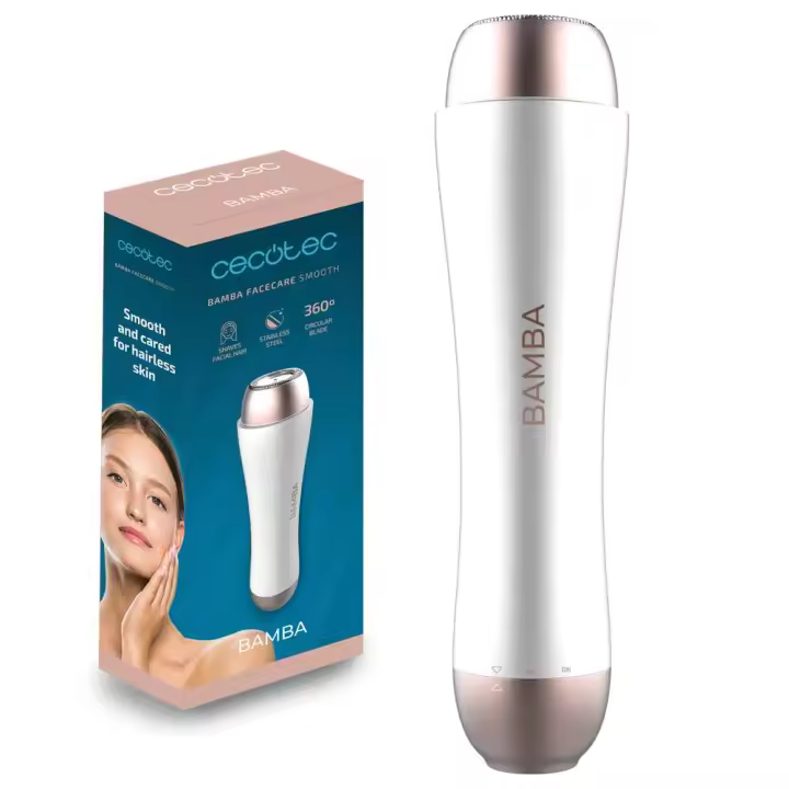 Depiladora Facial Bamba FaceCare Smooth Cecotec – Acero Inoxidable con Tapa Protectora - 1