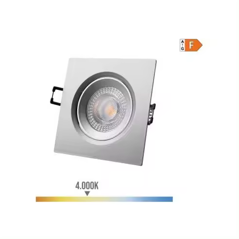 EDM Downlight LED Empotrable Cuadrado 5W 4000K Luz Día Cromo 9x9 cm - 31634  Iluminación Interior Downlights - 1