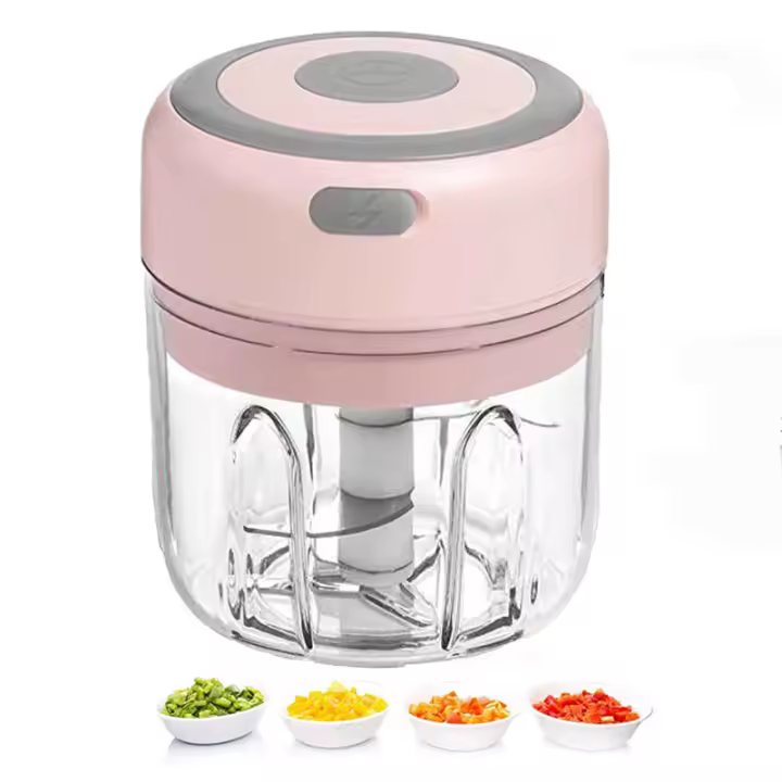 Mini Trituradora De Alimentos Eléctrica Recargable Multifuncional Para Carne Vegetales Ajo Y Jengibre Para El Hogar Con Capacidad De 250ml - 1